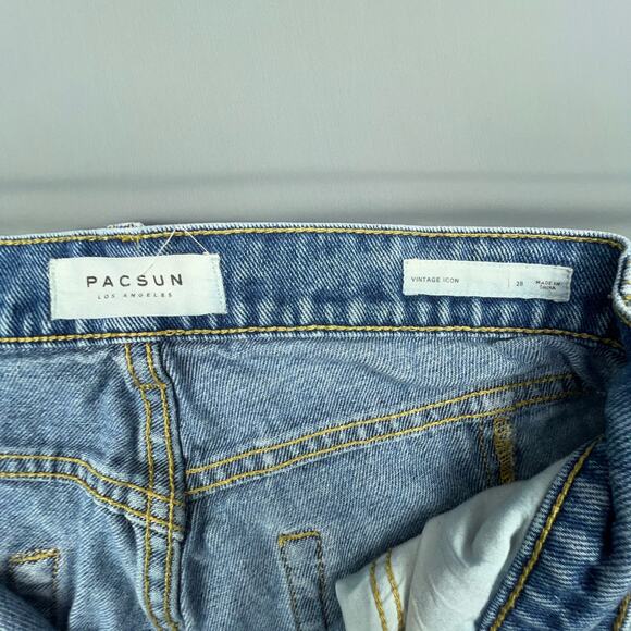 PacSun Vintage Icon Two-Tone High Waist Panel Jeans Sz 28 - Picture 4 of 5